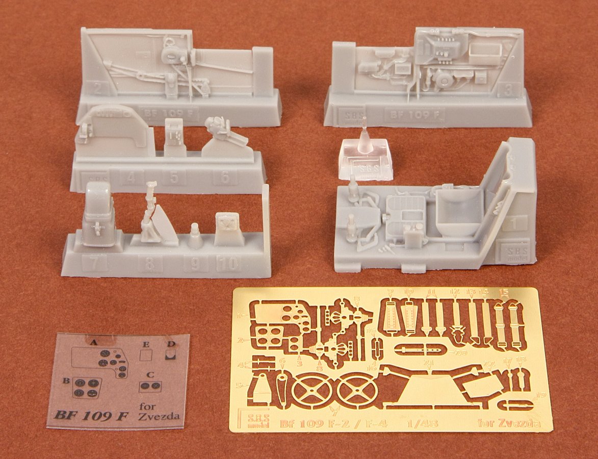 1/48 Bf-109F-2/F-4 Cockpit Set for Zvezda - Click Image to Close