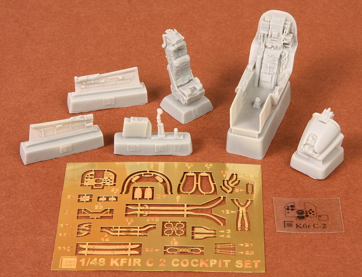 1/48 IAI Kfir C2 Cockpit Set for Kinetic - Click Image to Close