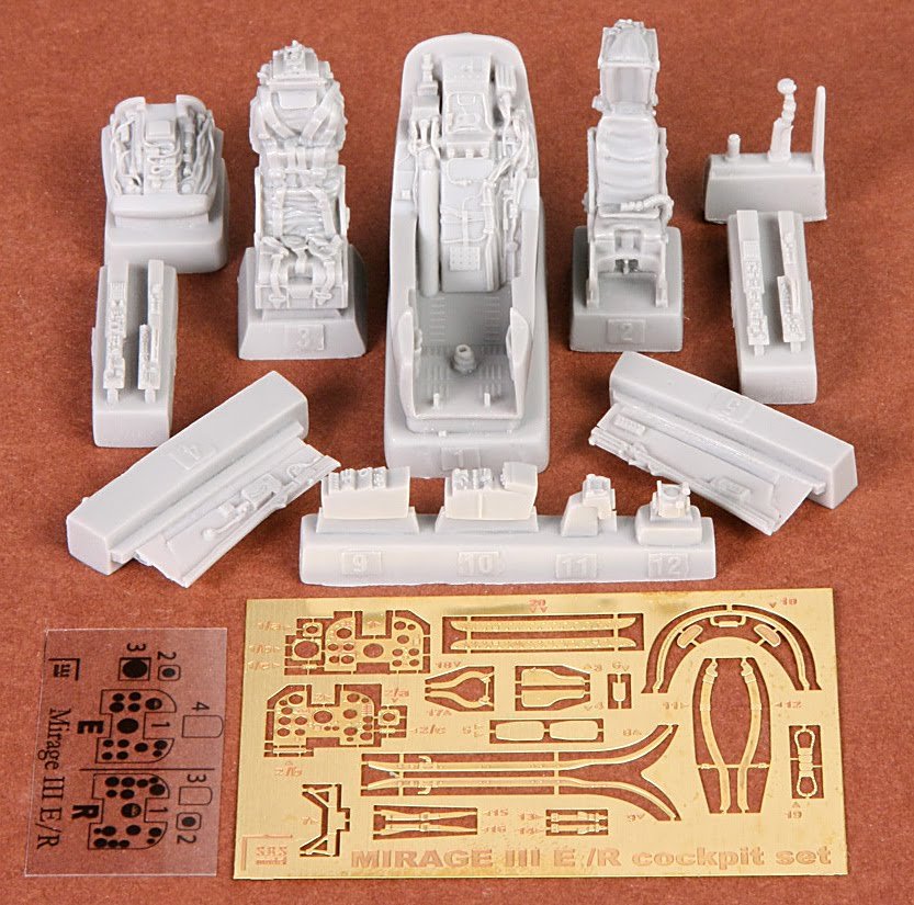 1/48 Mirage III E/R Cockpit Set for Kinetic - Click Image to Close