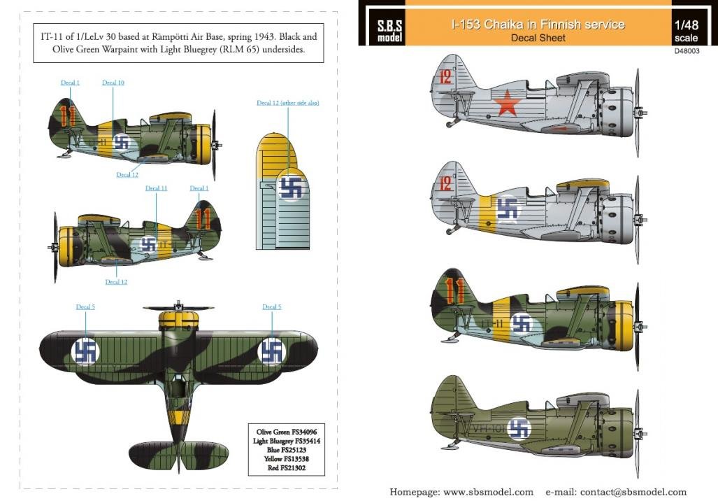 1/48 Polikarpov I-153 Chaika, WWII Finnish Air Force Vol.1 - Click Image to Close