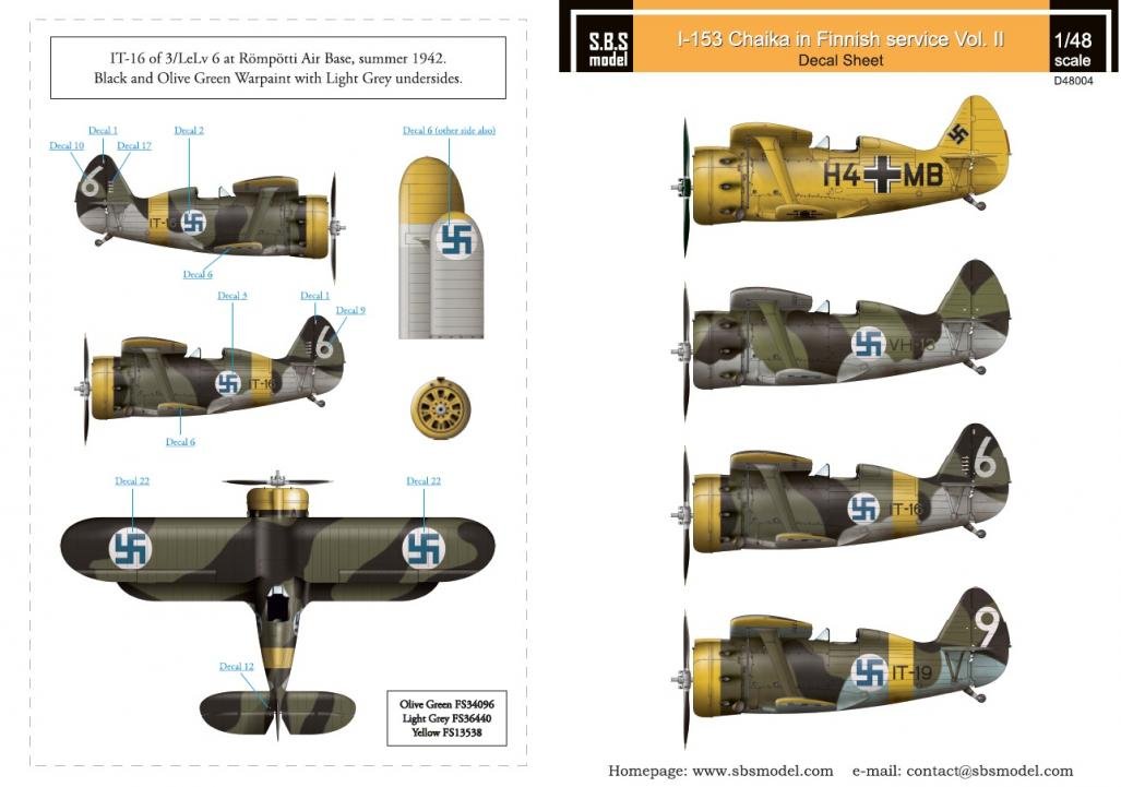 1/48 Polikarpov I-153 Chaika, WWII Finnish Air Force Vol.2 - Click Image to Close