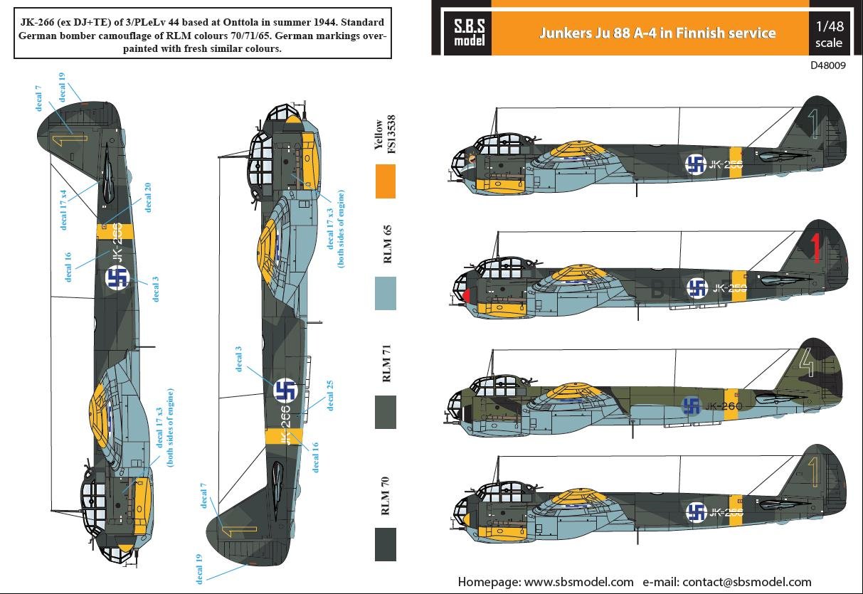 1/48 Junkers Ju88A-4 in Finnish Service - Click Image to Close