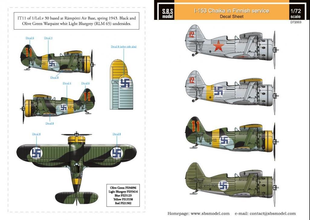 1/72 Polikarpov I-153 Chaika, Finnish Air Force in WWII - Click Image to Close