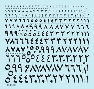 1/35 Arabic Numerals #1, Generic Black Numbers