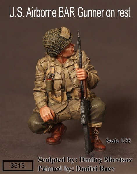 1/35 WWII US Army Airborne BAR Gunner on Rest - Click Image to Close