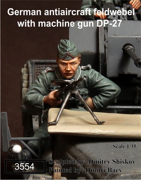 1/35 German Anti-Aircraft Feldwebel with Machine Gun DP-27 - Click Image to Close