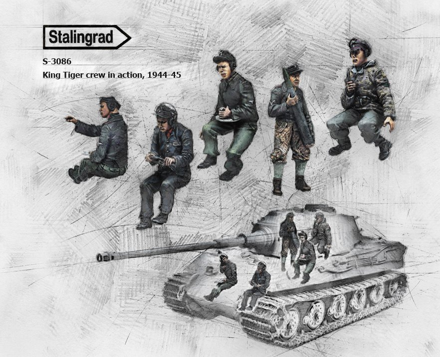 1/35 King Tiger Crew in Action (5 Figures) - Click Image to Close