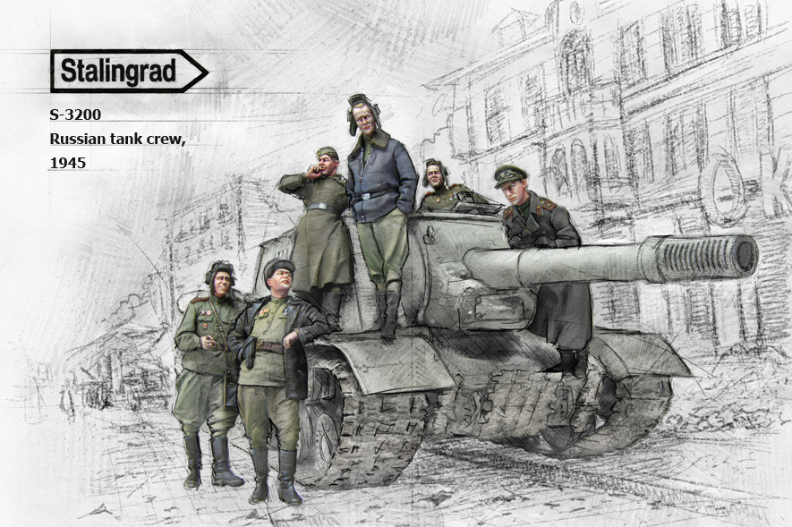 1/35 Russian Tank Crew (Big Set, 6 Figures) - Click Image to Close