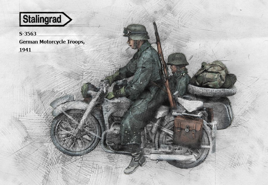 1/35 German Motorcycle Troops (2 Figures) - Click Image to Close