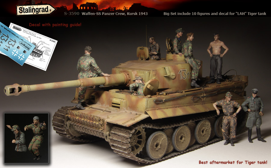 1/35 German WSS Panzer Crew, Kursk 1943 (Big Set, 10 Figures) - Click Image to Close