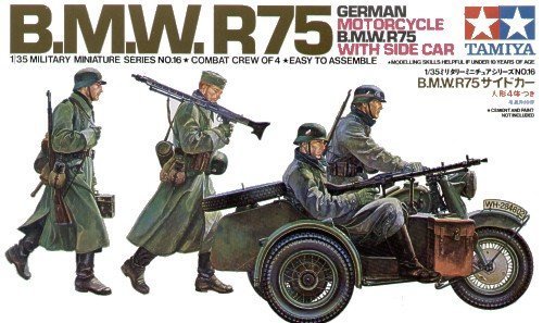 1/35 German Motorcycle BMW R75 w/ Side Car - Click Image to Close