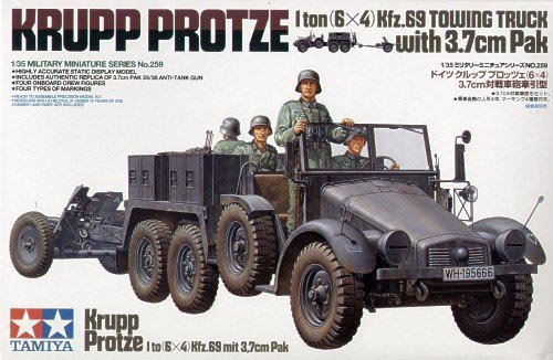 1/35 German Krupp Protze 1 Ton Kfz.69 Towing Truck w/ 3.7cm Pak - Click Image to Close