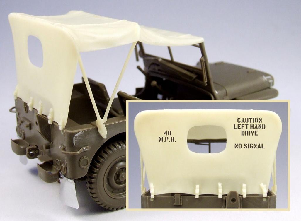 1/35 Willys Jeep MB Tarp Set w/ Masking Film for Tamiya - Click Image to Close