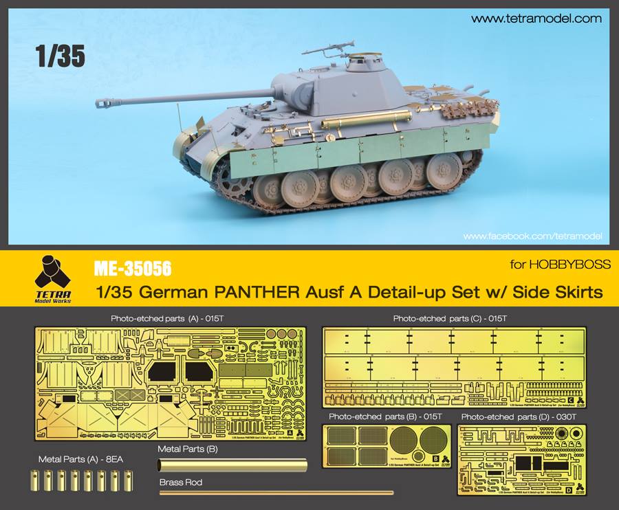 1/35 Panther Ausf.A w/Side Skirts Detail Up Set for Hobby Boss - Click Image to Close