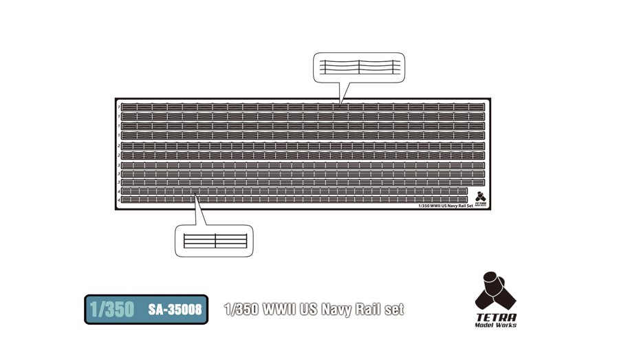 1/350 WWII US Navy Rail Set - Click Image to Close