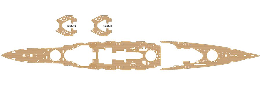 1/700 IJN Battleship Haruna Wooden Deck for Fujimi - Click Image to Close