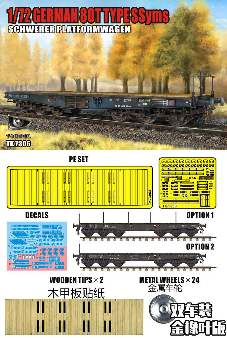 1/72 German 80t Type SSyms Schwerer Plattformwagen Deluxe Set - Click Image to Close