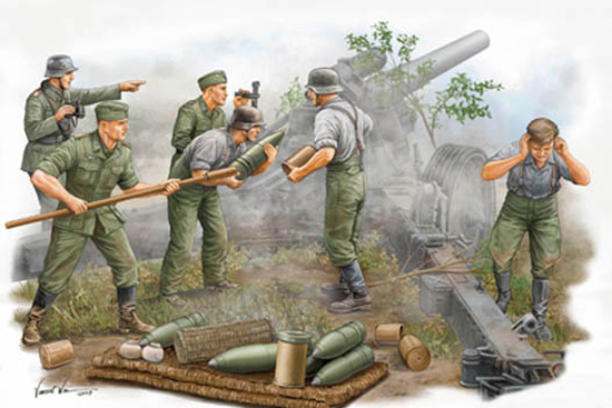 1/35 German sFH 18 Field Howitzer Gun Crew - Click Image to Close