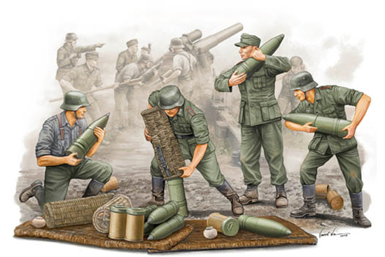 1/35 German sFH 18 Field Howitzer Gun Crew "Ammo Supplied Team" - Click Image to Close