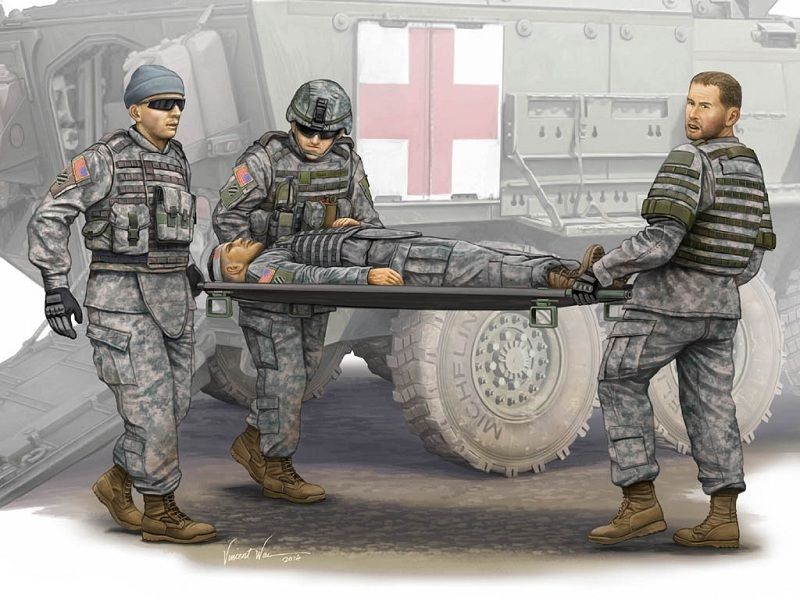 1/35 Modern US Army Stretcher Ambulance Team - Click Image to Close