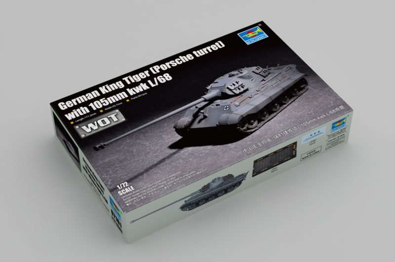 1/72 German King Tiger (Porsche Turret) with 105mm Kwk L/68 Gun - Click Image to Close