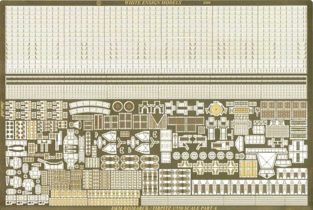 1/350 German Bismarck/Tirpitz Detail Up Etching Parts for Tamiya - Click Image to Close