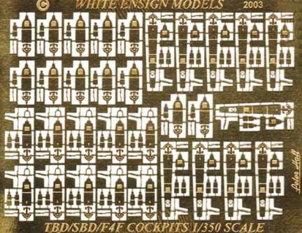 1/350 Wildcat, Dauntless & Devastator Cockpit Detail Set - Click Image to Close