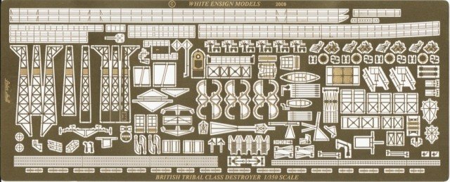 1/350 Tribal Class Destroyer Detail Etching Parts for Trumpeter - Click Image to Close