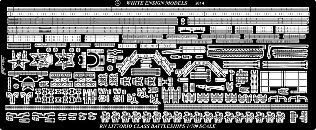 1/700 Littorio Class Battleship Etching Parts for Trumpeter - Click Image to Close