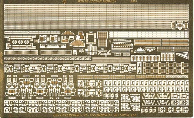 1/700 USS Hornet/Enterprise Detail Up Etching Parts for Tamiya - Click Image to Close